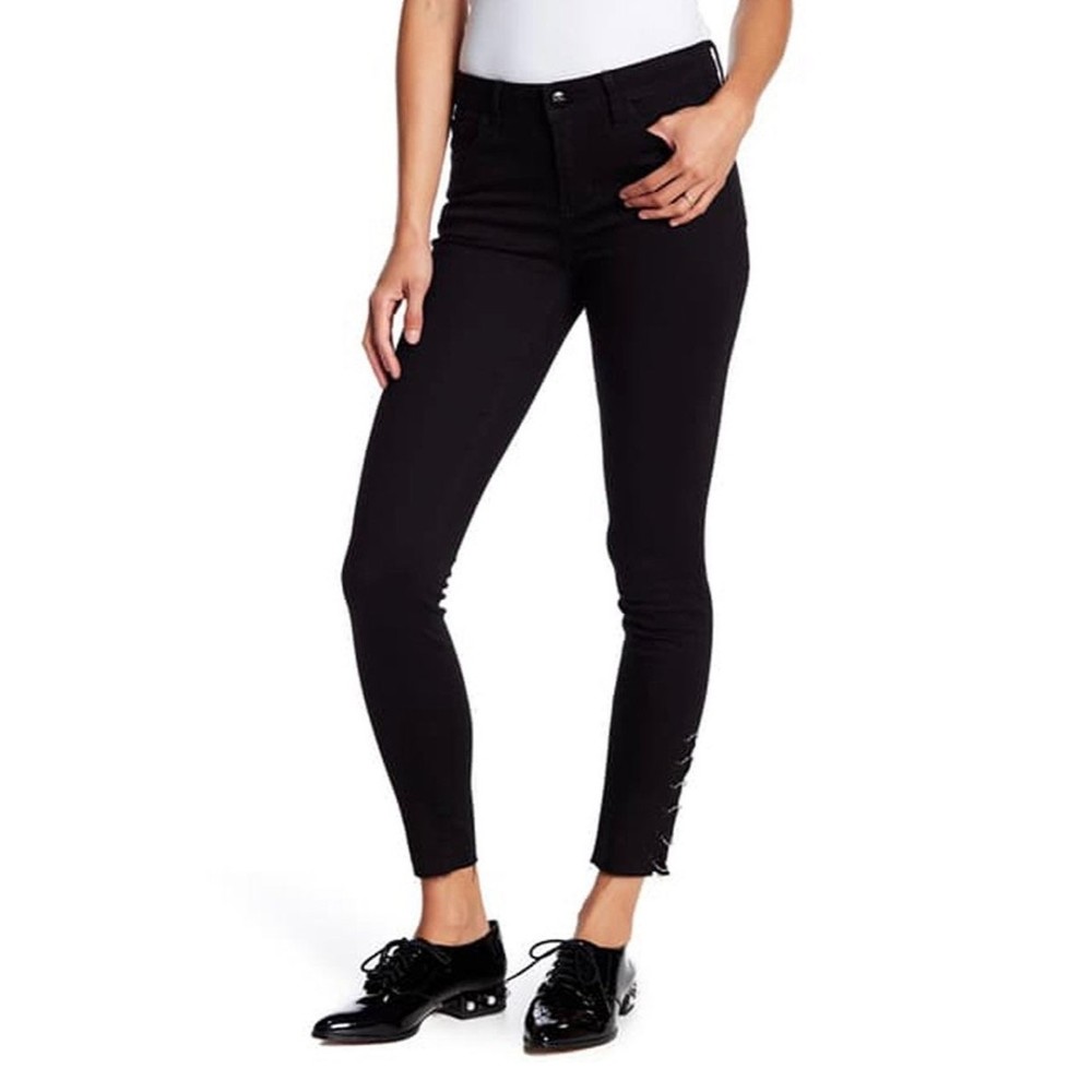 Sam Edelman The Kitten Mid Rise Skinny Ankle Black Denim Jeans sz 28